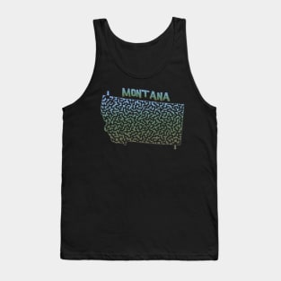 Montana State Outline Maze & Labyrinth Tank Top